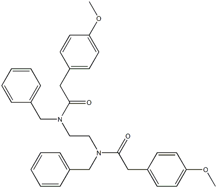 N-benzyl-N-(2-{benzyl[2-(4-methoxyphenyl)acetyl]amino}ethyl)-2-(4-methoxyphenyl)acetamide 구조식 이미지