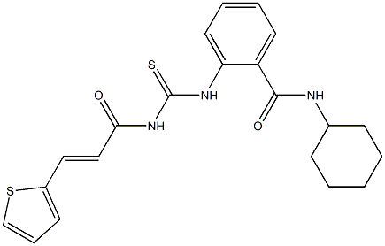 N-cyclohexyl-2-[({[(E)-3-(2-thienyl)-2-propenoyl]amino}carbothioyl)amino]benzamide Structure