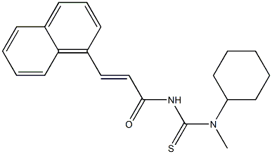 N-cyclohexyl-N-methyl-N'-[(E)-3-(1-naphthyl)-2-propenoyl]thiourea 구조식 이미지