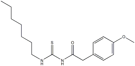 N-heptyl-N'-[2-(4-methoxyphenyl)acetyl]thiourea 구조식 이미지