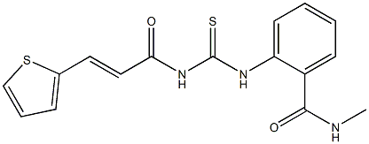 N-methyl-2-[({[(E)-3-(2-thienyl)-2-propenoyl]amino}carbothioyl)amino]benzamide Structure