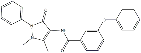 N-(1,5-dimethyl-3-oxo-2-phenyl-2,3-dihydro-1H-pyrazol-4-yl)-3-phenoxybenzenecarboxamide 구조식 이미지