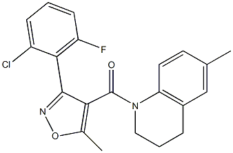 [3-(2-chloro-6-fluorophenyl)-5-methyl-4-isoxazolyl][6-methyl-3,4-dihydro-1(2H)-quinolinyl]methanone 구조식 이미지