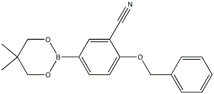 2-Benzyloxy-5-(5,5-dimethyl-1,3,2-dioxaborinan-2-yl)benzonitrile 구조식 이미지