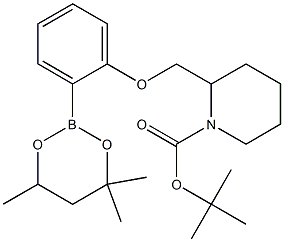 tert-Butyl 2{[2-(4,4,6-trimethyl-1,3,2-dioxaborinan-2-yl)phenoxy]methyl}piperidine-1-carboxylate 구조식 이미지