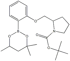 tert-Butyl 2-{[2-(4,4,6-trimethyl-1,3,2-dioxaborinan-2-yl)phenoxy]methyl}pyrrolidine-1-carboxylate 구조식 이미지