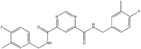 N4,N6-Bis(4-fluoro-3-methylbenzyl)pyrimidine-4,6-dicarboxamide ,97% Structure