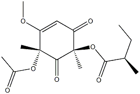 (2R,4R)-5-Methoxy-2,4-dimethyl-1,3-dioxo-5-cyclohexene-2,4-diol 2-[(2R)-2-methylbutyrate]4-acetate 구조식 이미지