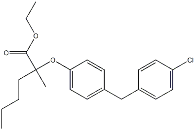 2-[[4-(4-Chlorobenzyl)phenyl]oxy]-2-methyl-hexanoic acid ethyl ester Structure