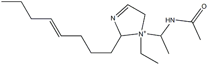 1-[1-(Acetylamino)ethyl]-1-ethyl-2-(4-octenyl)-3-imidazoline-1-ium 구조식 이미지