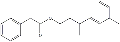 Phenylacetic acid 3,6-dimethyl-4,7-octadienyl ester 구조식 이미지