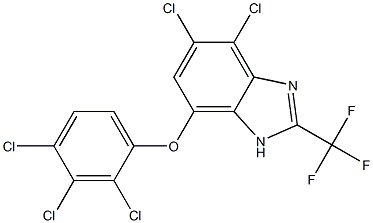 4,5-Dichloro-7-(2,3,4-trichlorophenoxy)-2-trifluoromethyl-1H-benzimidazole 구조식 이미지