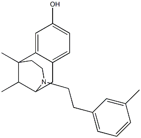 1,2,3,4,5,6-Hexahydro-6,11-dimethyl-3-[2-(m-tolyl)ethyl]-2,6-methano-3-benzazocin-8-ol 구조식 이미지