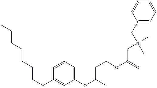 N,N-Dimethyl-N-benzyl-N-[[[3-(3-octylphenyloxy)butyl]oxycarbonyl]methyl]aminium Structure