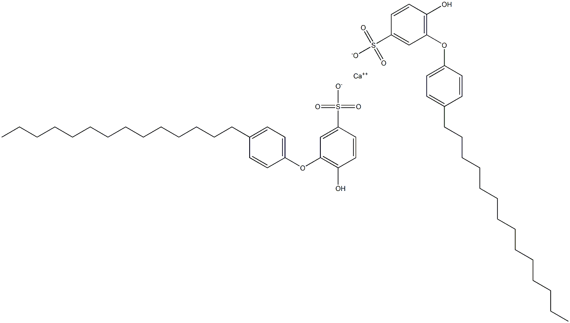 Bis(6-hydroxy-4'-tetradecyl[oxybisbenzene]-3-sulfonic acid)calcium salt 구조식 이미지