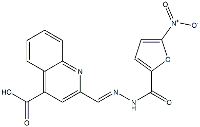 2-[2-(5-Nitro-2-furoyl)hydrazonomethyl]quinoline-4-carboxylic acid 구조식 이미지