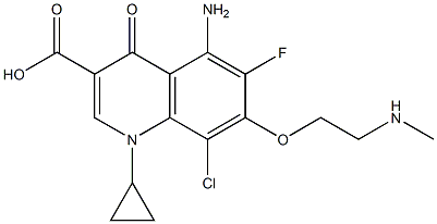 7-[2-(Methylamino)ethoxy]-8-chloro-6-fluoro-5-amino-1-cyclopropyl-1,4-dihydro-4-oxoquinoline-3-carboxylic acid Structure