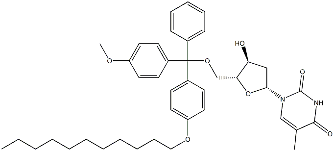 5'-O-[(4-Undecyloxyphenyl)(4-methoxyphenyl)(phenyl)methyl]thymidine Structure