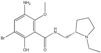 5-Amino-3-bromo-2-hydroxy-6-methoxy-N-[[(2S)-1-ethylpyrrolidin-2-yl]methyl]benzamide 구조식 이미지