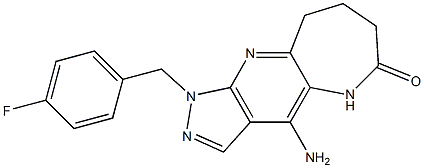 4-Amino-1-(4-fluorobenzyl)-5,7,8,9-tetrahydro-1,2,5,10-tetraazacyclohept[f]inden-6(1H)-one Structure