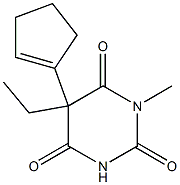 1-Methyl-5-ethyl-5-(cyclopentene-1-yl)pyrimidine-2,4,6(1H,3H,5H)-trione Structure