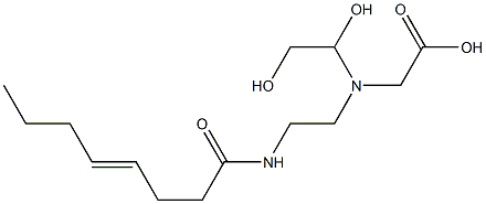 N-(1,2-Dihydroxyethyl)-N-[2-(4-octenoylamino)ethyl]aminoacetic acid Structure