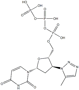 3'-(5-Methyl-1H-1,2,3-triazol-1-yl)-2',3'-dideoxyuridine 5'-triphosphoric acid 구조식 이미지