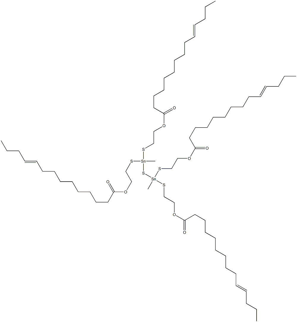 Bis[methylbis[[2-(9-tridecenylcarbonyloxy)ethyl]thio]stannyl] sulfide 구조식 이미지