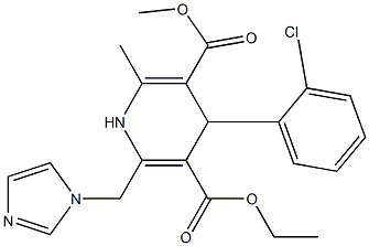 6-(1H-Imidazol-1-ylmethyl)-4-(2-chlorophenyl)-2-methyl-1,4-dihydropyridine-3,5-dicarboxylic acid 3-methyl 5-ethyl ester 구조식 이미지