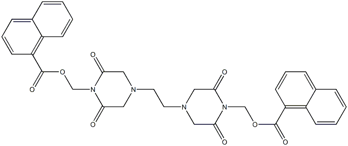 4,4'-Ethylenebis(2,6-dioxopiperazine-1-methanol)bis(1-naphthalenecarboxylate) Structure