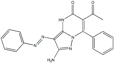 2-Amino-3-phenylazo-6-acetyl-7-phenylpyrazolo[1,5-a]pyrimidin-5(4H)-one Structure