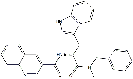 (2R)-3-(1H-Indol-3-yl)-2-(3-quinolinylcarbonylamino)-N-benzyl-N-methylpropanamide Structure