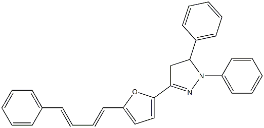 2-[(4,5-Dihydro-1,5-diphenyl-1H-pyrazol)-3-yl]-5-(4-phenyl-1,3-butanedienyl)furan Structure