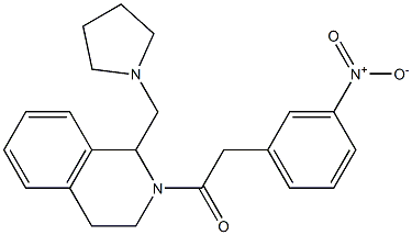 1,2,3,4-Tetrahydro-2-[(3-nitrophenyl)acetyl]-1-[(1-pyrrolidinyl)methyl]isoquinoline 구조식 이미지