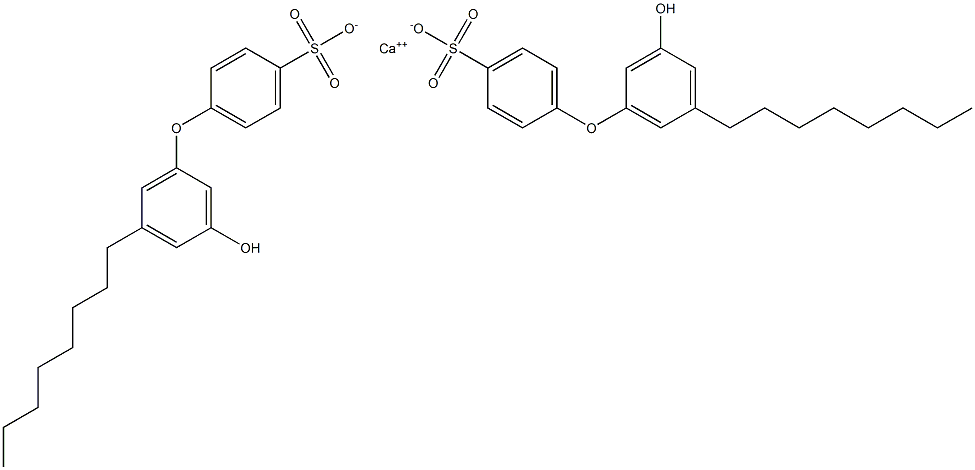 Bis(3'-hydroxy-5'-octyl[oxybisbenzene]-4-sulfonic acid)calcium salt 구조식 이미지