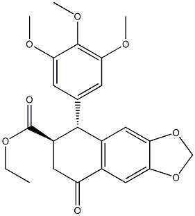 (5R,6R)-5-(3,4,5-Trimethoxyphenyl)-8-oxo-5,6,7,8-tetrahydronaphtho[2,3-d]-1,3-dioxole-6-carboxylic acid ethyl ester Structure