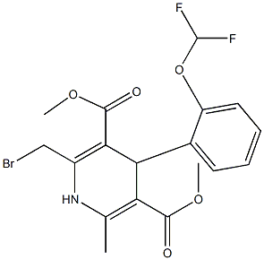 2-Bromomethyl-6-methyl-4-(2-difluoromethoxyphenyl)-1,4-dihydropyridine-3,5-dicarboxylic acid dimethyl ester 구조식 이미지