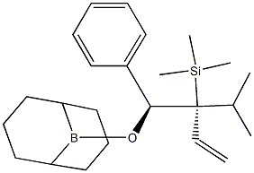 (1S,2R)-1-[(9-Borabicyclo[3.3.1]nonan-9-yl)oxy]-1-phenyl-2-(trimethylsilyl)-2-isopropyl-3-butene 구조식 이미지
