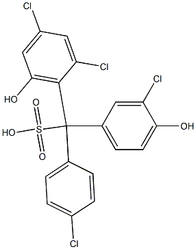 (4-Chlorophenyl)(3-chloro-4-hydroxyphenyl)(2,4-dichloro-6-hydroxyphenyl)methanesulfonic acid 구조식 이미지