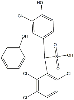 (3-Chloro-4-hydroxyphenyl)(2,3,6-trichlorophenyl)(2-hydroxyphenyl)methanesulfonic acid 구조식 이미지