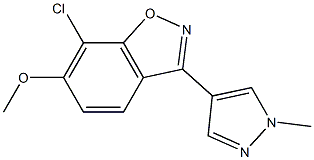 7-Chloro-6-methoxy-3-(1-methyl-1H-pyrazol-4-yl)-1,2-benzisoxazole 구조식 이미지