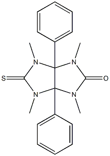 3a,6a-Diphenyl-1,3,4,6-tetramethyl-3,3a,4,5,6,6a-hexahydro-5-thioxoimidazo[4,5-d]imidazol-2(1H)-one 구조식 이미지