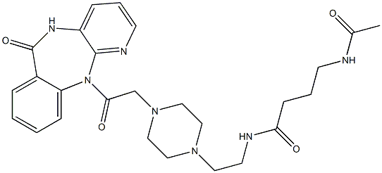 5,11-Dihydro-11-[[4-[2-[4-(acetylamino)butyrylamino]ethyl]-1-piperazinyl]acetyl]-6H-pyrido[2,3-b][1,4]benzodiazepin-6-one Structure