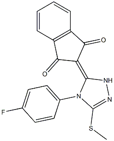 2-[3-Methylthio-4-(4-fluorophenyl)-1H-1,2,4-triazol-5(4H)-ylidene]indane-1,3-dione Structure