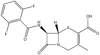 (7R)-7-[(2,6-Difluorobenzoyl)amino]-3-methylcepham-3-ene-4-carboxylic acid 구조식 이미지