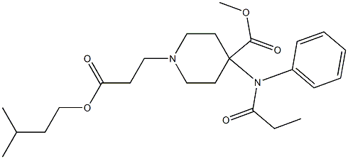 4-Methoxycarbonyl-4-(N-phenyl-N-propanoylamino)piperidine-1-propionic acid 3-methylbutyl ester 구조식 이미지