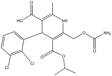 4-(2,3-Dichlorophenyl)-6-methyl-2-[(carbamoyloxy)methyl]-1,4-dihydropyridine-3,5-dicarboxylic acid 3-isopropyl ester 구조식 이미지