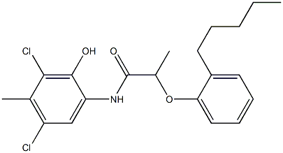 2-[2-(2-Pentylphenoxy)propanoylamino]-4,6-dichloro-5-methylphenol Structure