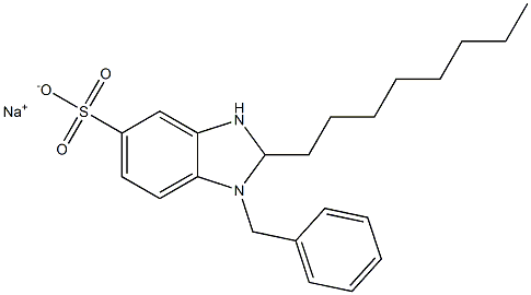 1-Benzyl-2,3-dihydro-2-octyl-1H-benzimidazole-5-sulfonic acid sodium salt Structure