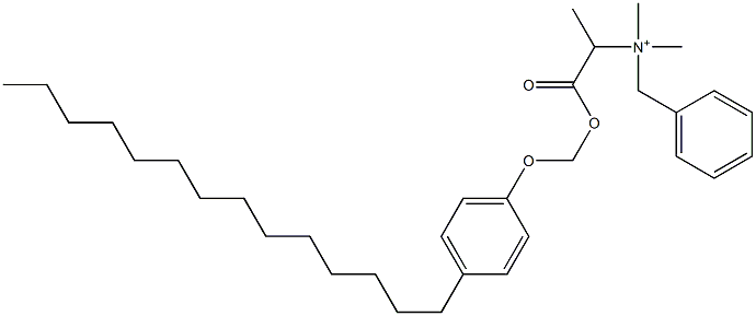 N,N-Dimethyl-N-benzyl-N-[1-[[(4-tetradecylphenyloxy)methyl]oxycarbonyl]ethyl]aminium 구조식 이미지